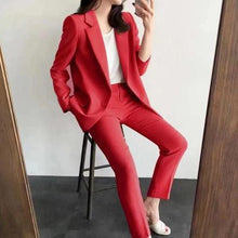 Load image into Gallery viewer, The new career suit female long sleeved small jacket trousers