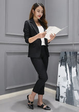 Load image into Gallery viewer, The new career suit female long sleeved small jacket trousers
